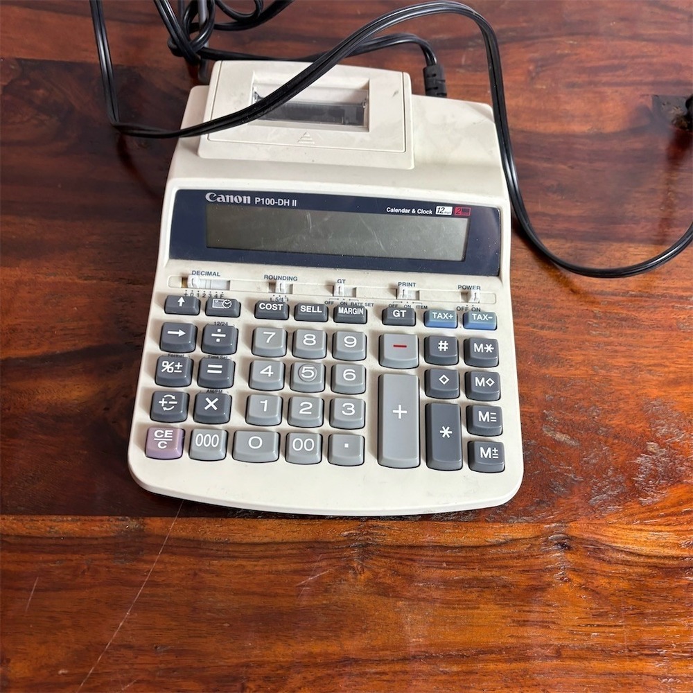Canon P100-DH II Desktop Printing Calculator Adding Machine 12-Digit - Picture 3 of 9
